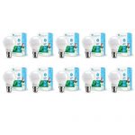 Syska Ssk-Srl Base B22D 9-Watt Led Bulb (Pack Of 10, Cool White)