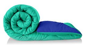 Amazon Brand – Solimo Microfiber Reversible Comforter, Single (Sea Green & Indigo Blue, 200 Gsm)
