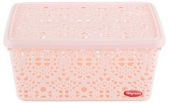 Nayasa Plastic Basket (29 Cm X 21 Cm X 14 Cm, Beige)