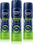 NIVEA MEN Fresh Power Deodorant Spray Deodorant Spray  –  For Men(150 ml, Pack of 3)