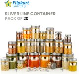 Flipkart SmartBuy Plastic Grocery Container  – 1200 ml, 650 ml, 350 ml, 250 ml(Pack of 20, Silver)