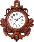 BIG BANG CREATIONS Analog 31 cm X 24 cm Wall Clock(Brown, With Glass, Standard)