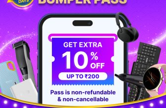 Multi-Brand Gadgets Bumper Pass: Applicable on all electronics products below Rs2,000. Buy the Bumper Pass only at Rs9 & Get 10% Off (Up to Rs200) on Smartwatches, Earphones, Powerbanks & more(Valid for all 10 days of the BBD sale with Early Access)