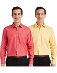 Amazon Brand – Symbol Men’s Cotton Formal Shirt | Casual | Plain | Full Sleeve | Combo Pack of 2 – Regular Fit (Available in Plus Size) (Pale Yellow&Mid Red_40)