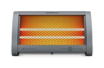 Havells Cozio Nuo Room Heater| Dual Heat Setting 400/800 Watt| Dual Quartz Heating Rods| Silent Operation| Tip Over Protection| Fire Retardant Material| Anti Rust Reflector| 2 Year Warranty(Grey)