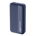 Amazon Basics 20000 mAh Power Bank | 22.5W Fast Charging | Dual Output & Input | Charge 3 Devices Simultaneously | for Smartphones, TWS Earbuds, Speakers, Tablets (Dark Blue)
