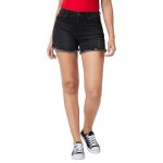 Spykar Mid Rise Black Shorts for Women (Size: 26)-WSRD1BD004