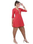 Vishudh Women V NECK ETHNIC SET VNK3005737 Red L