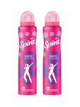 Spinz Exotic Perfumed Deo for Women | Bulgarian Rose Fragrance | Long Lasting Freshness, 24 Hours Protection from Odour – 200 ml (Pack of 2)