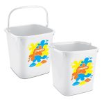 Nayasa 7.5 Litre Square Plastic Bucket, Set of 2 | Durable Water Storage Bucket | Household & Bathroom Utility | Lightweight & Sturdy Design | White
