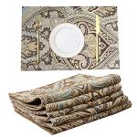 Shailaja Creations Placemats for Dining Table Set of 6, Heat Resistant and Antiskid Table Mats Washable, Printed Place Mat for Home Kitchen Table Decor (45×30 CM) Coffee