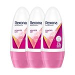 Rexona Powder Dry Underarm Roll-On Deodorant for Women | 72H Odour Protection | 50ML (Pack of 3)