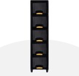 J K INTERNATIONAL 5 Compartments Plastic Chest of Drawers(Black)