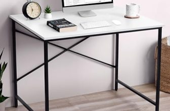 ABOUT SPACE Office Table – Study Table for Students, Adults Work Table for Home – Laptop, Desktop, Gaming, Computer Table with Spacious Tabletop (White -L 91 x B 60.5 x H 75cm)- Engineer Wood – Matte