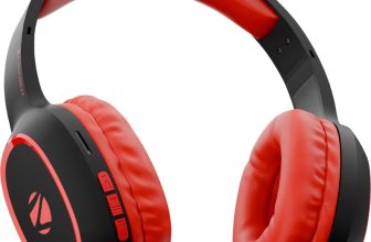 ZEBRONICS Zeb-Thunder, True 60Hr Backup, BT v6.0, Gaming Mode, ENC, AUX, mSD, Dual Pairing Bluetooth(Red, On the Ear)