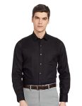 Arrow Men’s Solid Full Sleeve Slim Fit Cutaway Collar Cotton Formal Shirt (ARCBOSH0042_Black_39)