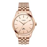 TIMEX Analog Watch for Women with Rose Gold Round Dial & Rose Gold Stainless Steel Bracelet Band Water Resistant Women’s Wrist Watches – TWEL13102