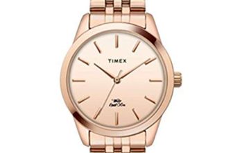 TIMEX Analog Watch for Women with Rose Gold Round Dial & Rose Gold Stainless Steel Bracelet Band Water Resistant Women’s Wrist Watches – TWEL13102