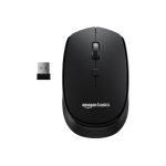 amazon basics Wireless Optical Mouse with 2.4GHz, USB Nano Dongle, Optical Orientation, Click Wheel, Adjustable DPI