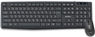 Intex KB+MS Combo (Genie) Wired USB Standard Multi-device Keyboard Compatible with Desktop, Laptop, Mac Genie(Black)