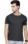 Roadster Self Design Men Round Neck Black T-Shirt
