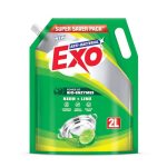 Exo Dishwash Liquid Refill Pack | Neem & Lime | Tough Grease Removal for Utensils | Anti-Bacterial Dishwashing Liquid | Bio-Enzyme Liquid Dishwash | No Residue Cleaning – 2L