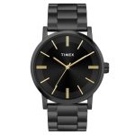 TIMEX Analog Watch for Man with Black Round Dial & Black Stainless Steel Bracelet Band Water Resistant Men’s Wrist Watches – TWHG35SMU09