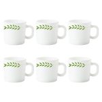 Larah by BOROSIL Botanica Opalware Mug Set (White) – 6-Pieces