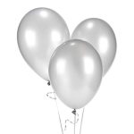 Crackles 50 Pc Silver Metallic Balloons for party Decorations Birthday, Anniversary, New Year, Christmas etc