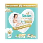 Pampers Premium Care Pant Style Baby Diapers, Medium (M), 20 Count, 7-12kg, All-in-1 with 360 Cottony Softness Diapers