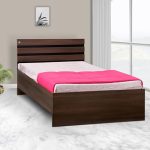 DELITE KOM | 1 Year Warranty | Single Bed, Cocoa Engineered Wood Bed Without Storage, Wooden Bed (77×37 Inches) | Installation Included | Dual Tone Color – Acacia Dark & Flowery Wenge
