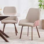 Home Centre | Dune | Metal | Dining Chairs | Beige | Set of 2 | 1 Year Warranty