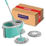 Spotzero By Milton Elegant Spin Mop with Big Wheels (Aqua Green, Two Refills), Plastic…