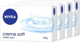 NIVEA Creme Soft Soap, Travel, Handwash, Bath Soap, PH Balanced, for Men & Women(4 x 125 g)