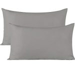 Soft Pillow Covers 21 x 32 Inches – Egyptian Cotton 600 Thread Count Set of 2 Pillow Cover Set Envelope Closure Hotel Quality Pillowcase – Gray