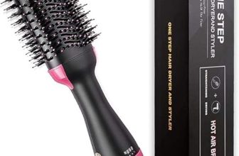 4-in-1 One Step Hair Dryer & Volumizer Hot Air Brush 1200W | Ionic Ceramic Tourmaline Hair Dryer Brush | Straightener, Curler & Styler | Frizz-Free Smooth Finish | For All Hair Types