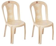Cello Arc Chair Set of 2, Marble Beige | Unbreakable, Durable & Strong | Blended PP Material, Easy to Clean | Plastic Chair for Living Room, Office & Outdoor | 3 Years Warranty – Manufacturing Defects