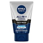 NIVEA MEN All in 1 Charcoal Face Wash 100 g | With Charcoal, Mulethi & Mint for complete detox in Summer | 10 X Vitamin C Effect for Radiant Skin | For detoxified and refreshed skin