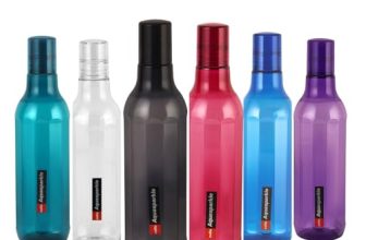CELLO Aqua Sparkle | Chrome finish lid | 100% food grade | Leak proof and Break proof | Perfect for staying hydrated at the school,college, work and gym Water Bottle | 1000ml, Set of 6 | Assorted