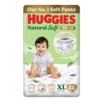 Huggies Natural Soft Premium Baby Diaper Pants, Our No.1 Soft Pants, Extra Large (XL) Size (12-17 Kgs), Pack of 42 diapers | Cloud Softness All over with India’s 1st Cloud Touch BeltTM