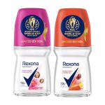 Rexona Lotus Flower & Shea Butter and Sandalwood & Jojoba Oil Antiperspirant Roll-On | for Women | Limited Edition Pack – ICC Women’s Cricket World Cup India 2025 |50 ML (Pack of 2)