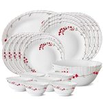 Larah by BOROSIL Verona Opalware Dinner Set, 21-Pieces, White