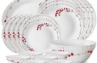 Larah by BOROSIL Verona Opalware Dinner Set, 21-Pieces, White
