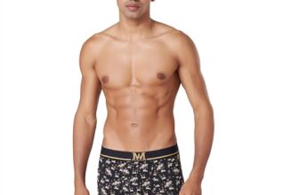 Macroman M-Series MW Signature Collection by Rohit Bal Premium Tencel, Spandex Mens Trunks Black Small MMS8612