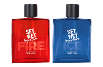 SET WET Fire & Ice Perfume for Men, Woody & Citrusy Long Lasting Perfume, Pack of 2 Eau de Parfum  –  200 ml(For Men)