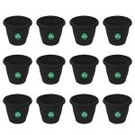 TrustBasket UV Treated Plastic Round Pot (6 Inches) -Black Color – Set of 12