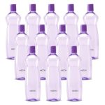 MILTON Pacific 1000 Water Bottle 1 Litre each, set of 12, Purple I PET Food Grade I BPA Free, Leak Proof I Wide Mouth, Easy To Clean I Fridge Bottles for Home, Office, Gym