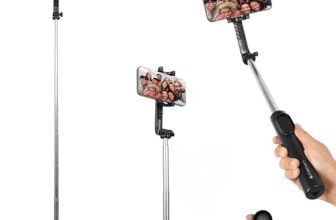 Zebronics Moments 100 Extendable Selfie Stick, Detachable Bluetooth Shutter Button for Compatible with Android & iPhones, Tripod Stand, 360° Rotation, 180° Angle Adjustment, Upto 17.5cm Screen Size