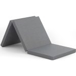 Amazon Basics 3-Fold Foam Single Mattress | Foldable Floor Mattress for Guests, Travel & Easy Storage | High-Resilience Foam | Removable Washable Polyester Cover | 75.5 x 28 x 2.5 Inch