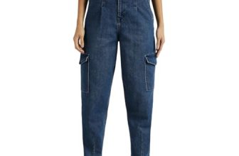 Pepe Jeans Women’s Tapered Jeans (PL204815Q038_Dark Used Indigo Blue